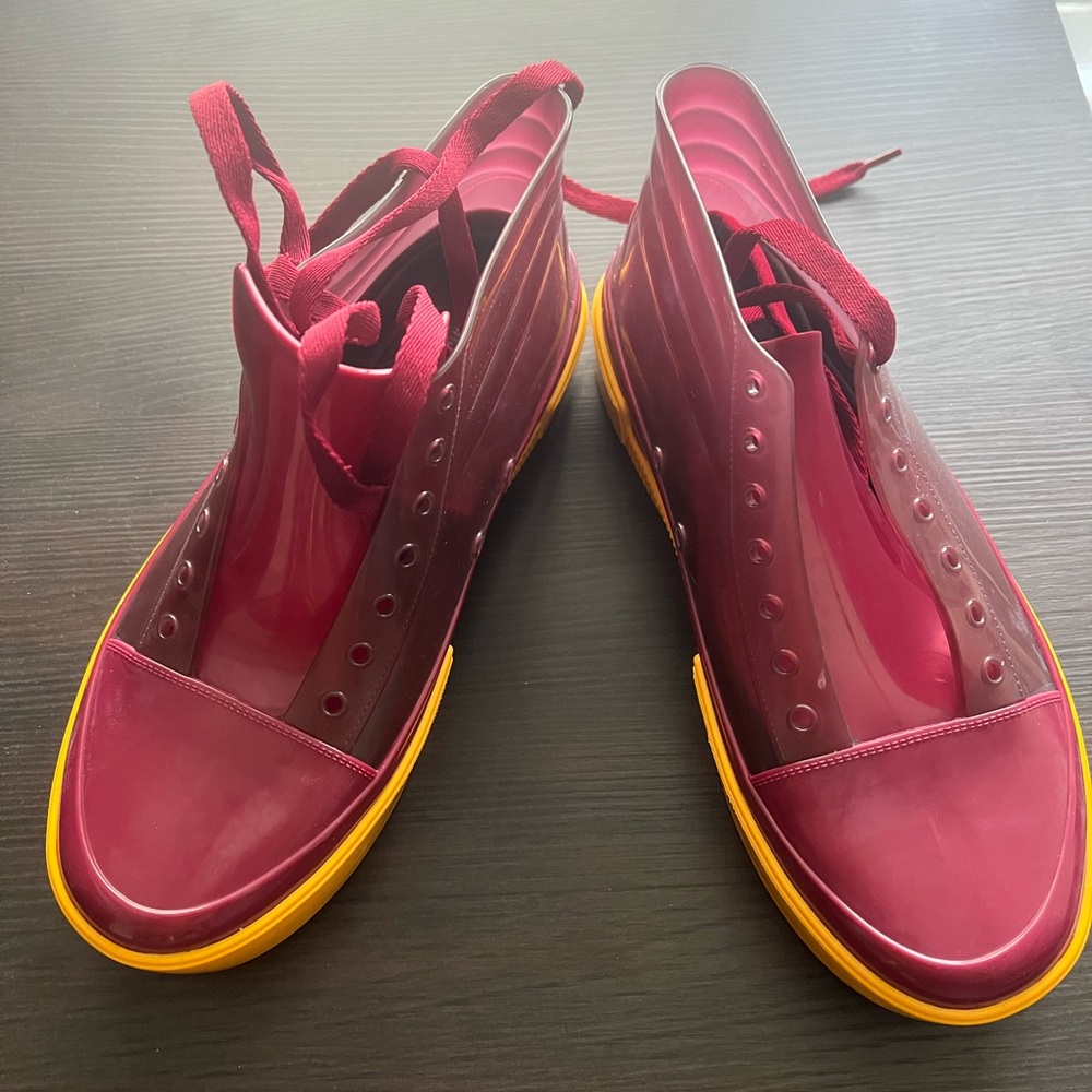 Stylish Burgundy and Yellow Women's and male “unisex Shoes